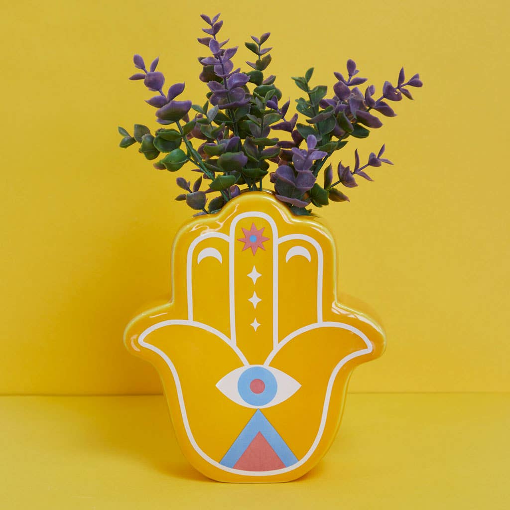 Florero Lucky Hand amarillo
