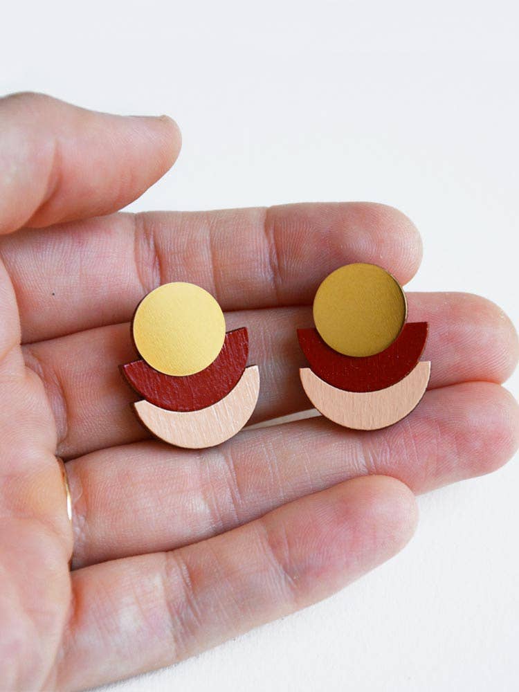 Pendientes Saturno - verde