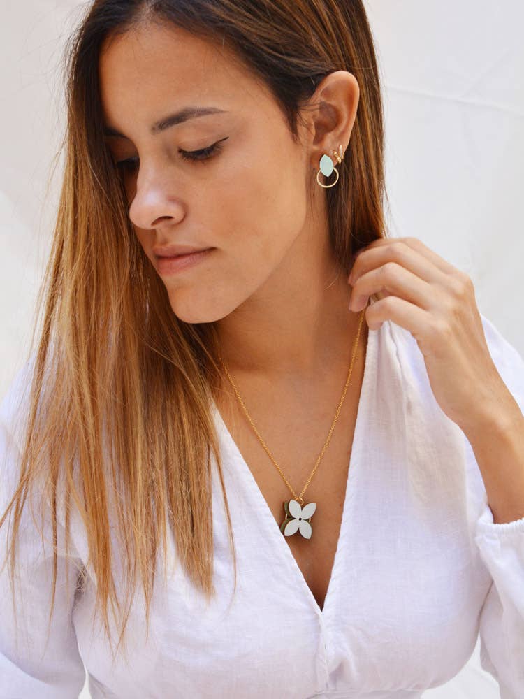 Pendientes Olivia - verde azul claro