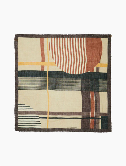 FULAR LINEN GRAPH WOOL - BROWN