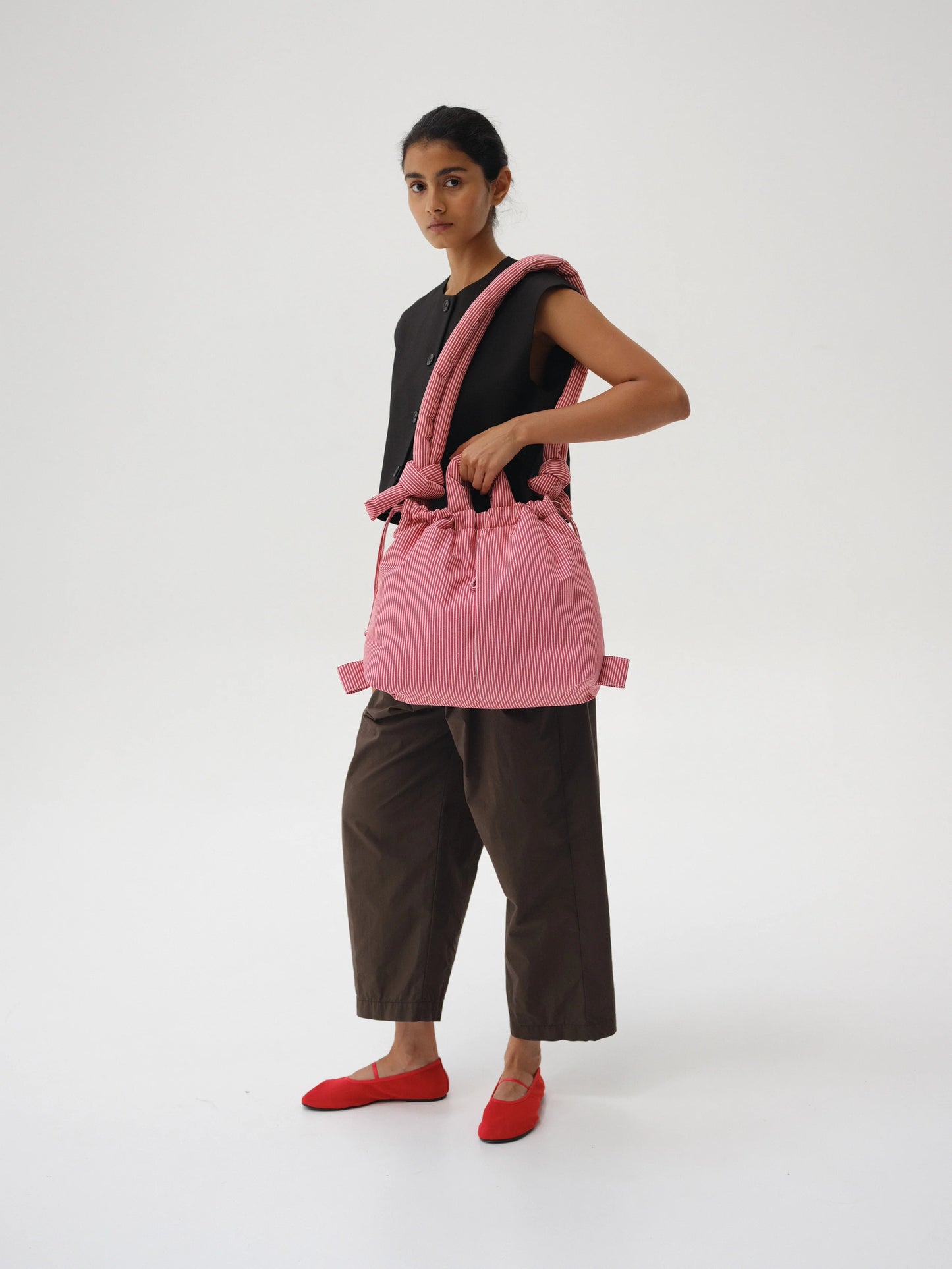 Ona soft bag - Cotton Red stripe (limited)