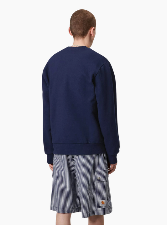 Sudadera Script Embroidery - ink / yellow