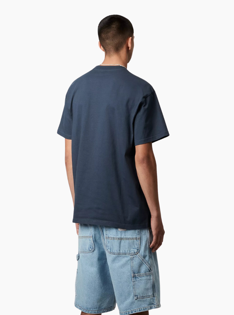 Camiseta S/S Chase - dusky blue / gold