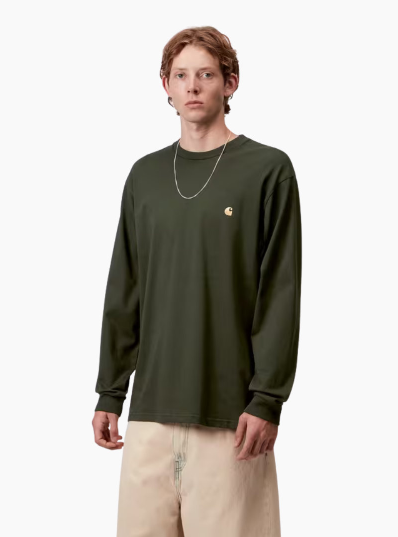 Camiseta L/S Chase - Olive / Gold