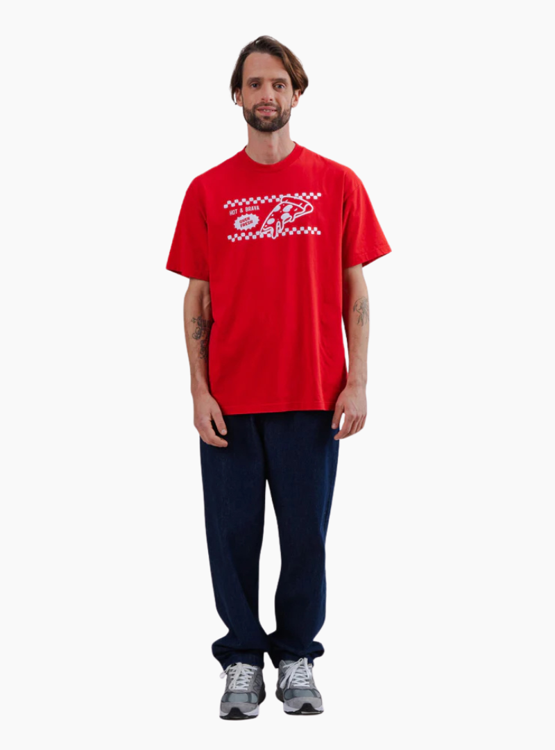 Camiseta Oversize Hot & Brava Pizza - Roja