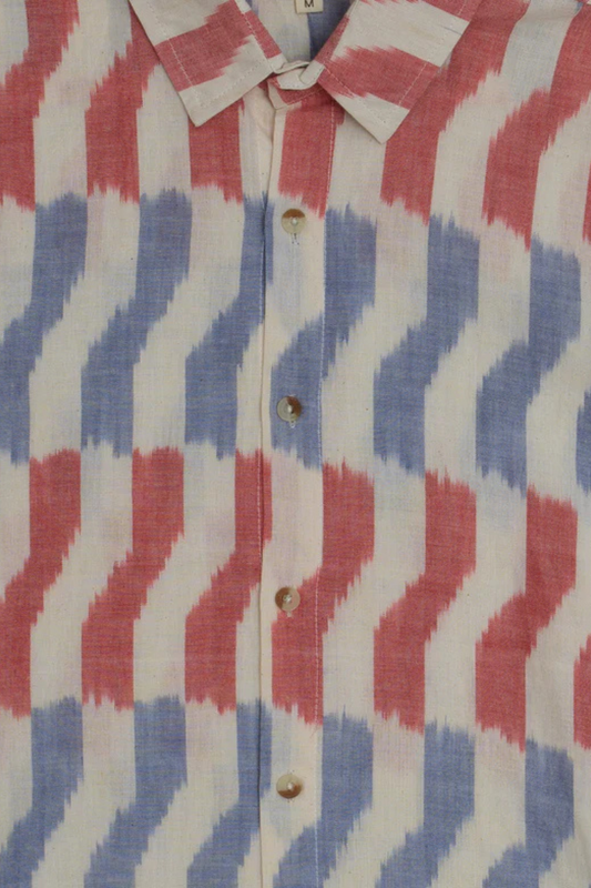 Camisa Meraki ikat rosa azul