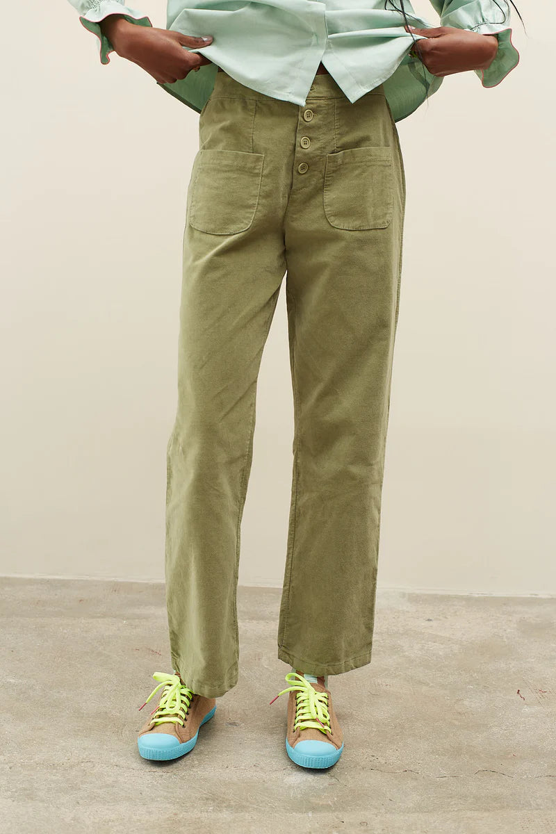 Pantalón Flow Velvet - verde
