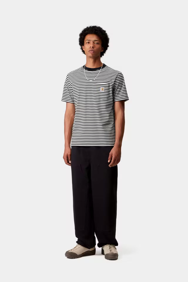 Camiseta S/S Verner Pocket - Stripe, Black / Wax