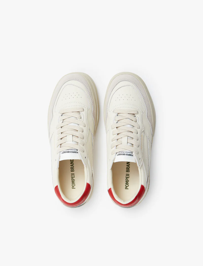 ZAPATILLAS ELAN LEATHER ECRU RED