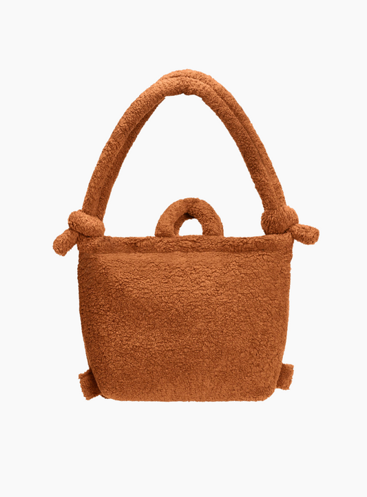 Bolso Ona Sherpa de Olend con tejido borreguito y correa ajustable