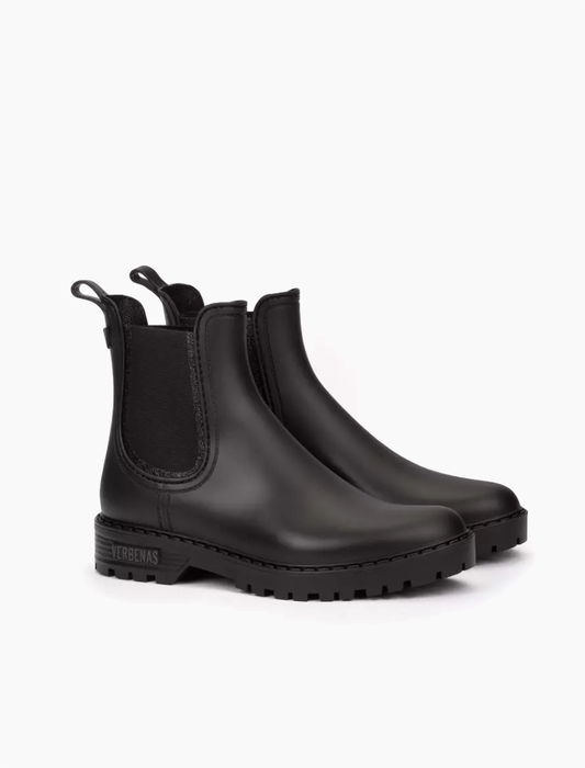 Botas de agua Verbenas Gaudí Mate negro estilo Chelsea urbano