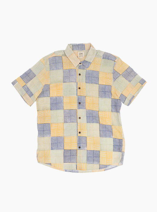 camisa otherwise dabu blockprint hombre algodon organico