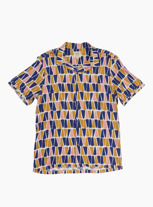 camisa otherwise dakota blockprint hombre algodon organico