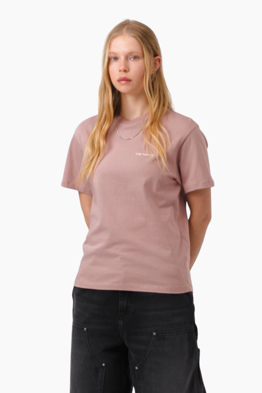 Camiseta Carhartt WIP W S/S Script Embroidery color Gentle Pink Cinnerus