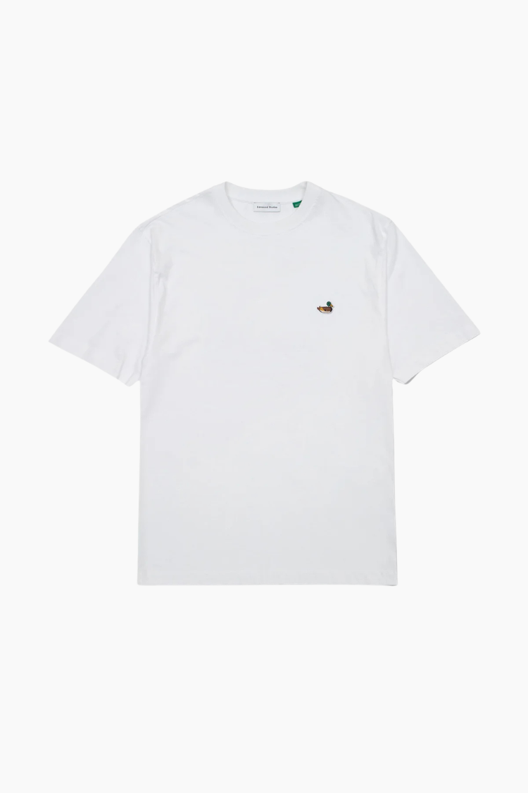 Camiseta Edmmond Duck Patch blanca hombre con pato bordado