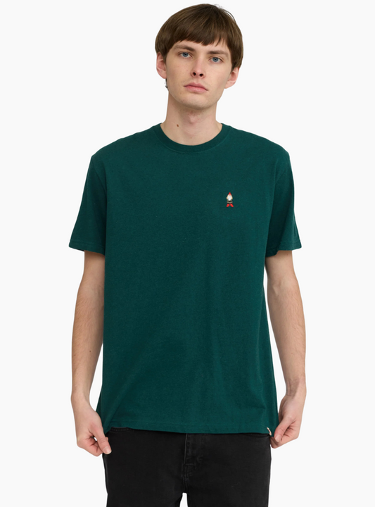 Camiseta Revolution GAR Application Dark Petrol algodón orgánico con bordado en el pecho