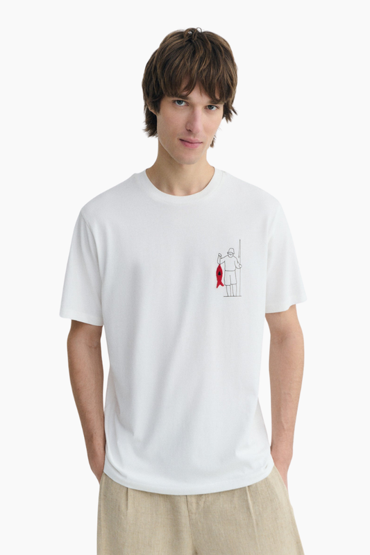 Camiseta Thinking Mu Fisherman Zach con bordado en algodón orgánico
