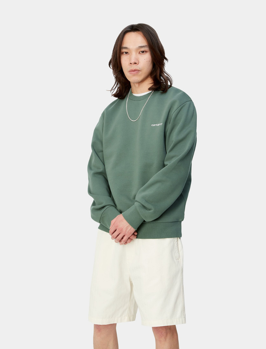 Sudadera Script Embroidery - park / white