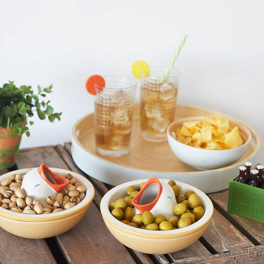 Cuenco para aperitivos Hungry Bird Balvi de cerámica con diseño de pájaro