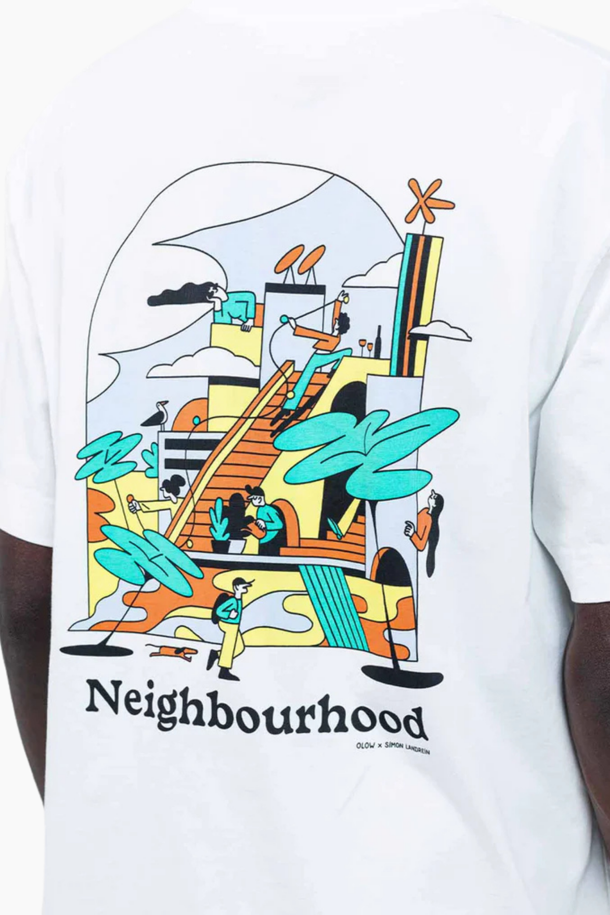 Camiseta Neighbourhood Loose Fit Ecru
