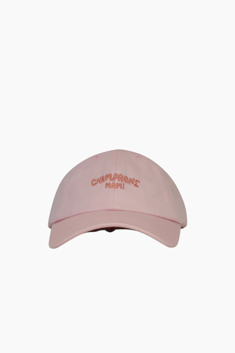 Gorra tipo béisbol rosa palo Champagne Mami de Pica Pica con bordado frontal