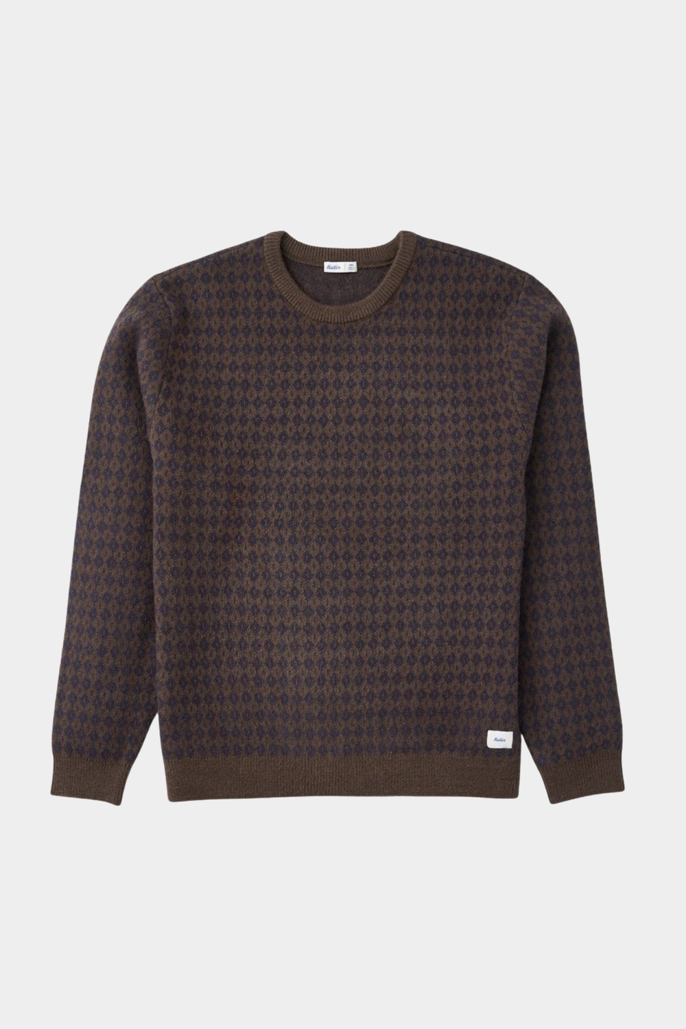 Jersey Check de Katin USA para hombre en Gray Navy con dibujo de rombos, cuello redondo y acabado de punto suave