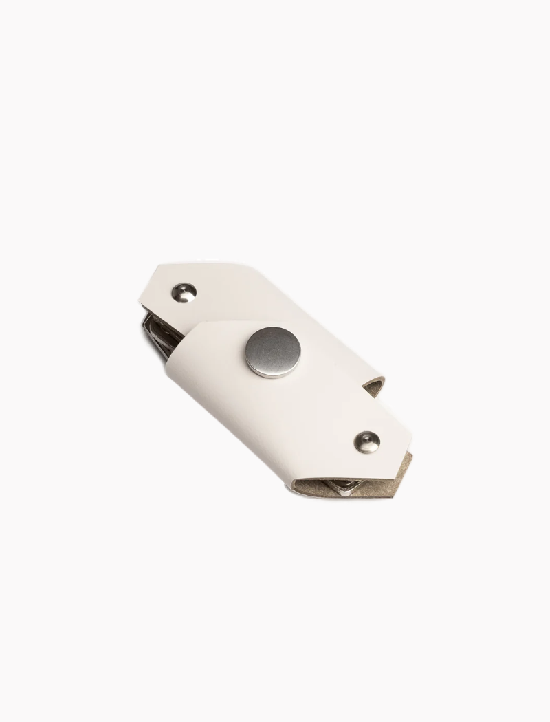 LLavero Keyfolder - Light grey recycled leather