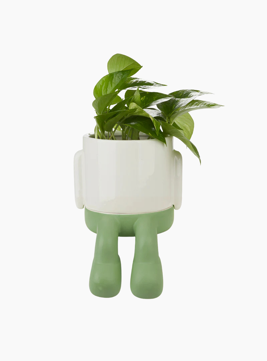 Maceta Mr. Dangly Balvi de cerámica con piernas colgantes diseño divertido