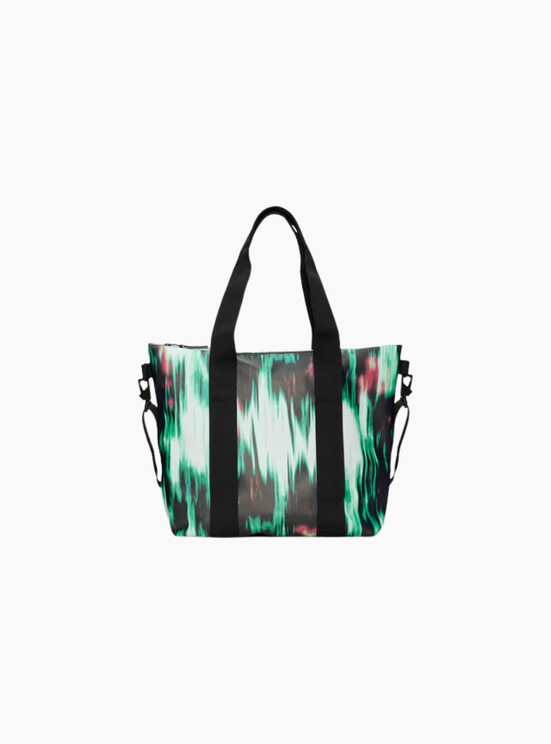 Rains Tote Bag Mini impermeable color Blur con cremallera y correa ajustable