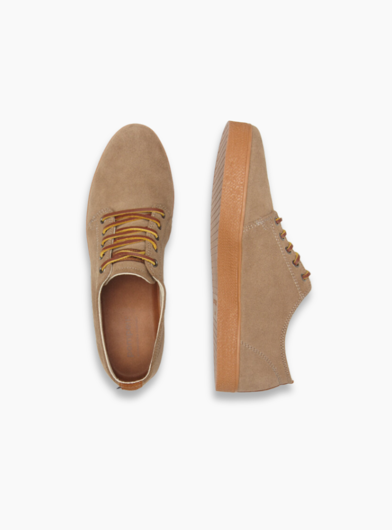 Zapatillas Higby Moss Caramel Hydro de Pompeii Brand para hombre en serraje hidrófugo color moss