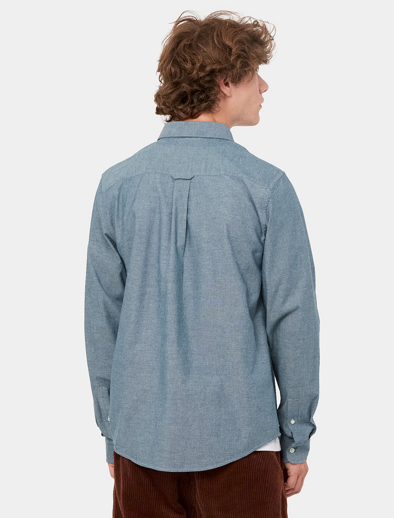 Camisa L/S Kyoto - blue (stone washed) - Tequila Sunset