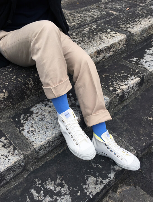 Zapatillas Novesta Star Dribble White unisex de lona blanca y caucho natural
