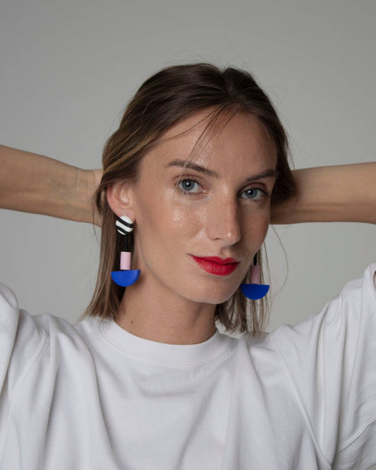 Pendientes balacin azulado