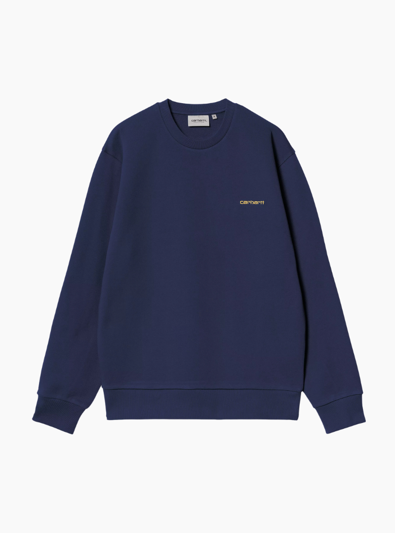 Sudadera Script Embroidery - ink / yellow