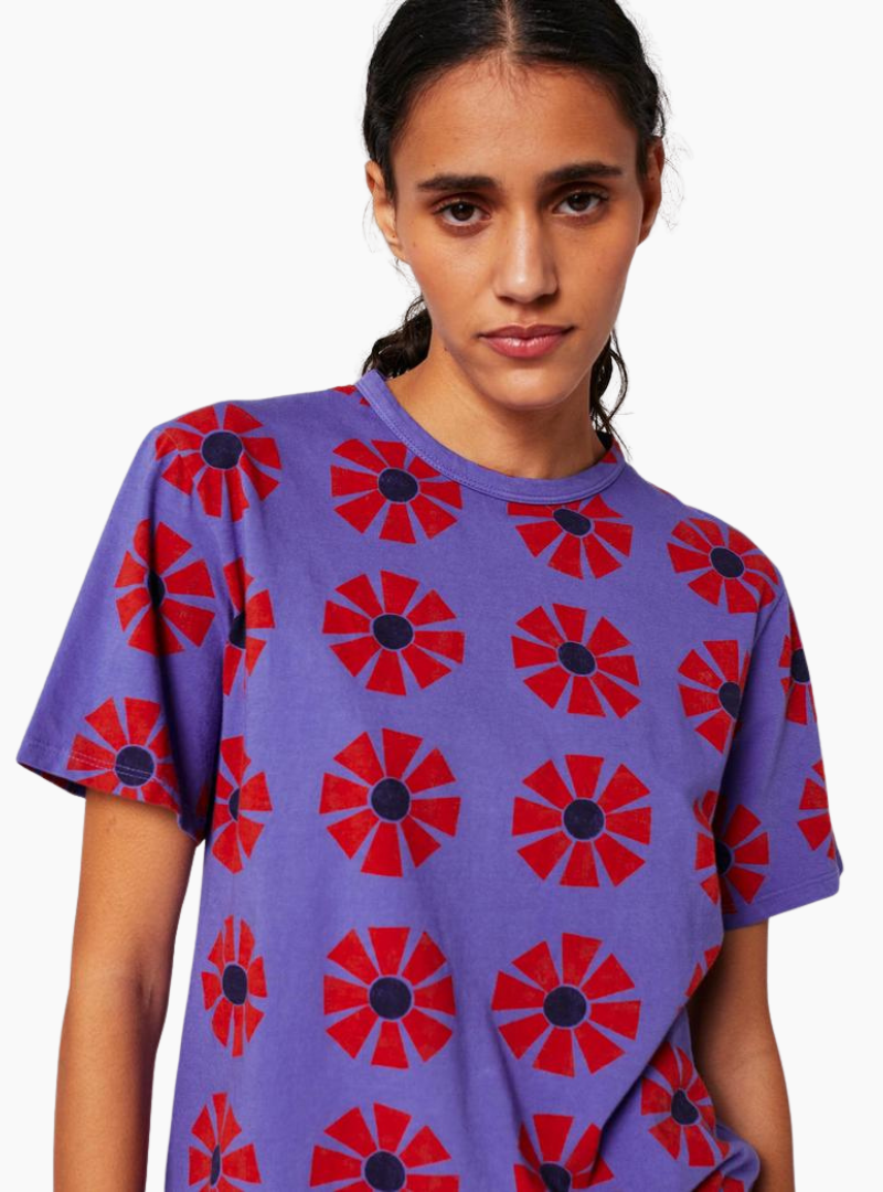 Camiseta Flores - purple