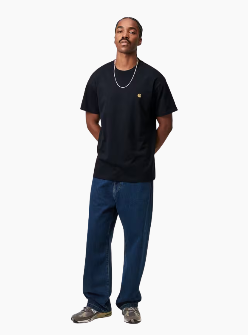 Camiseta S/S Chase - dark navy / gold