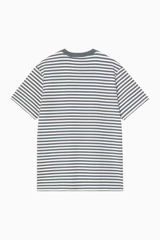 Camiseta S/S Ezra Pocket - cozy blue / wax