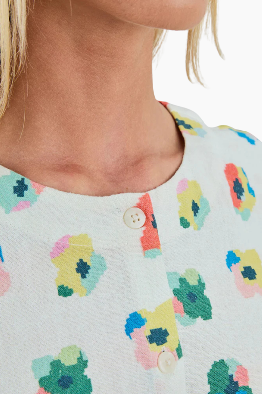 Blusa Mini Flower - ecru