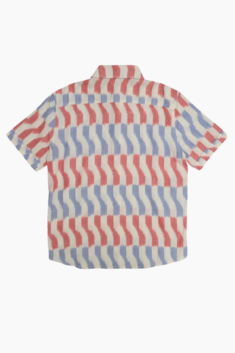 Camisa Meraki ikat rosa azul