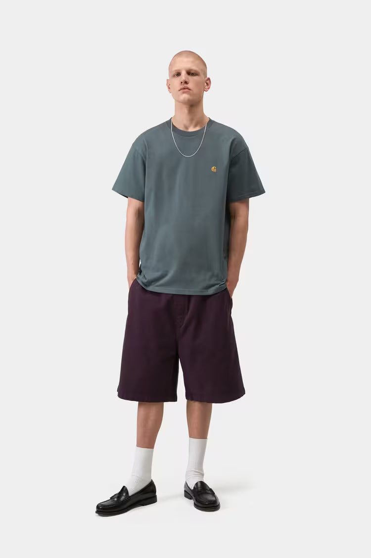Camiseta Carhartt S/S Chase Cozy blue / Gold