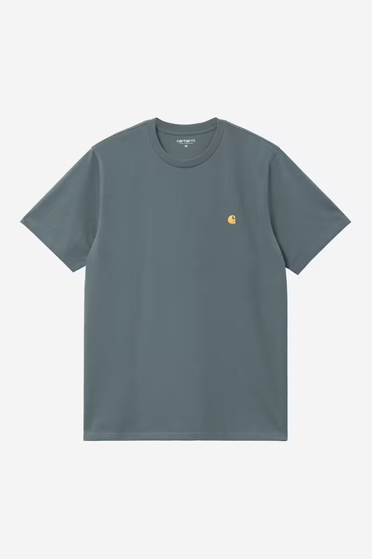 Camiseta Carhartt S/S Chase Cozy blue / Gold