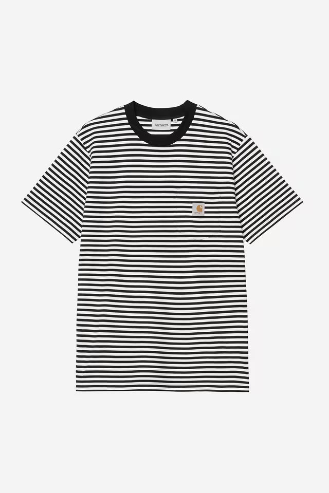 Camiseta S/S Verner Pocket - Stripe, Black / Wax