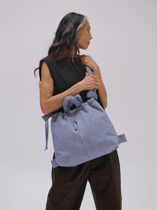 Ona soft bag - Cotton Navy stripe (limited)