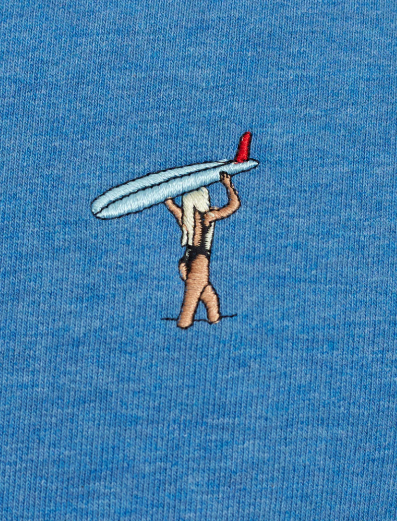 SUDADERA SURFER GIRL - BLUE MELANGE