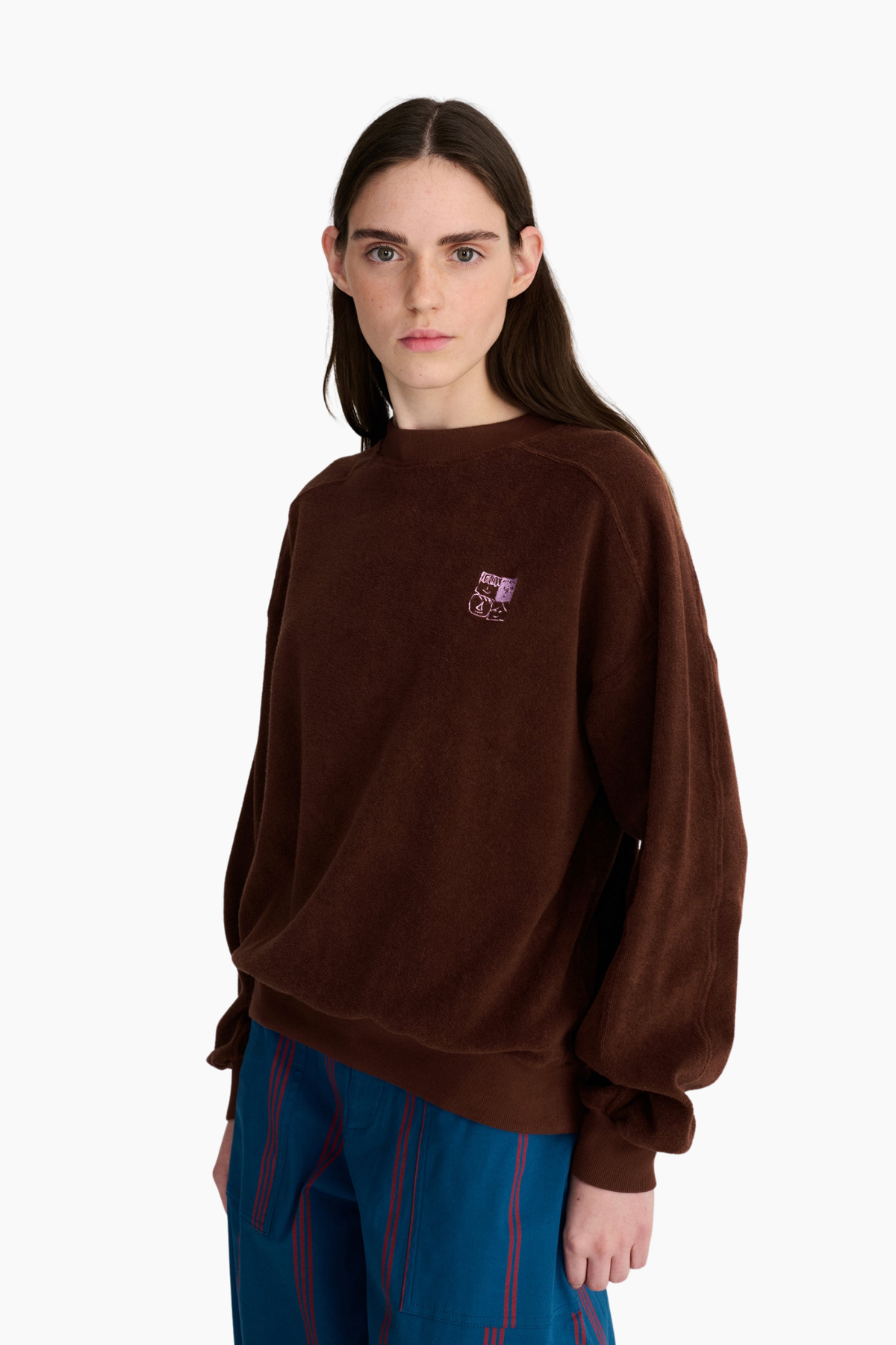 Sudadera Mystery BC de Bobo Choses para mujer en marrón oscuro, algodón orgánico y corte holgado con gráfico en el pecho