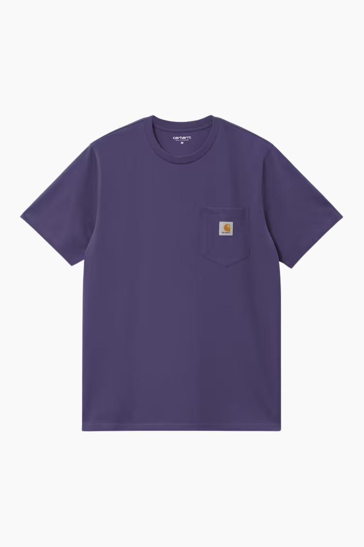 Camiseta Carhartt WIP S/S Pocket Calla morado con bolsillo