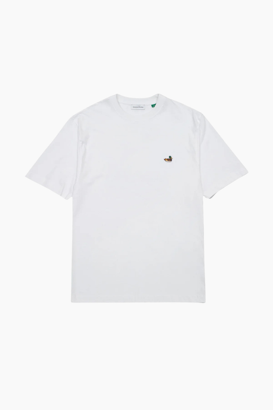 Camiseta Edmmond Duck Patch blanca hombre con pato bordado