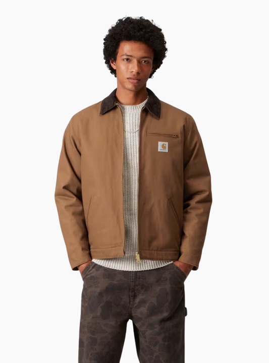 Chaqueta Carhartt WIP Detroit Jacket color Hamilton Brown para hombre en lona Dearborn Canvas orgánica.
