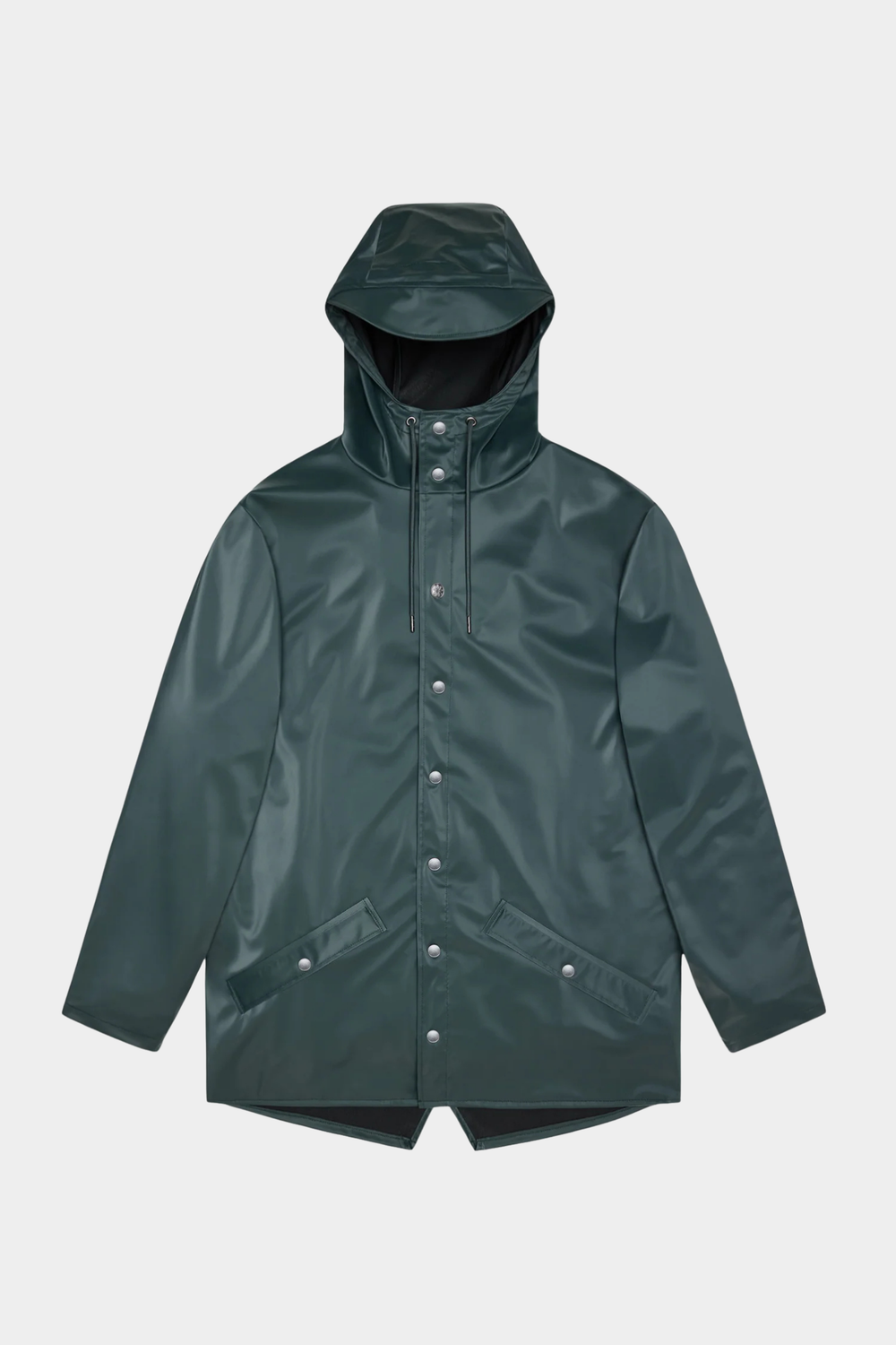 Chubasquero unisex Rains Jacket Mystique impermeable con capucha, cierre a presión y silueta recta