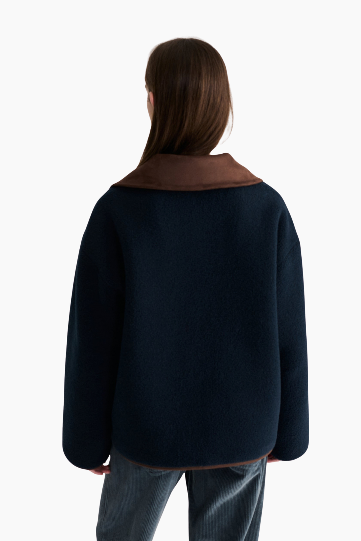 Chaqueta Reversible Soft Sherpa - Marrón / Marino